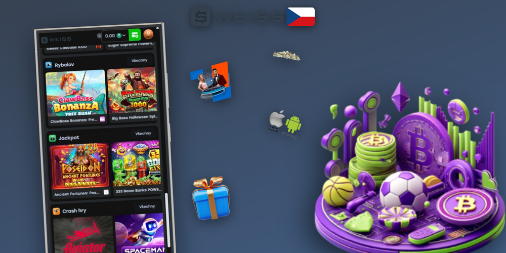 Stáhnout Weiss Casino na Android i iOS – více smartphonů s různými herními obrazovkami