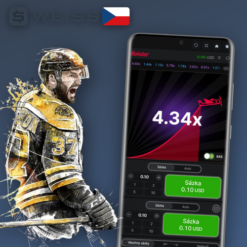 Aviator demo ve Weiss Casino – červené letadlo stoupá na rostoucím multiplikátoru