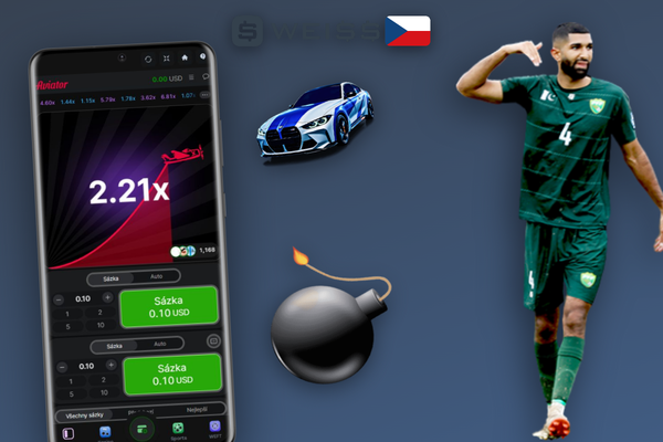 Herní rozhraní Aviator game ve Weiss Casino s multiplikátorem 2,47x a tlačítkem výběru