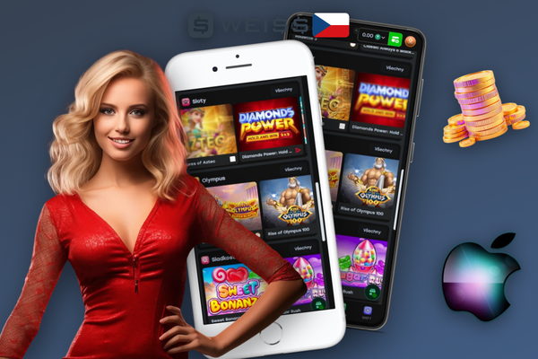 Spokojený hráč sleduje oznámení o výběru v aplikaci Weiss Casino na svém telefonu