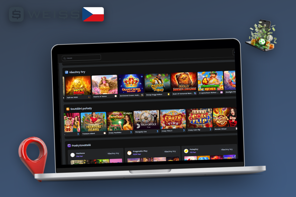 Pokladna Weiss Casino z počítače s kryptoměnami a kartami přímo v aplikaci