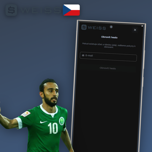 Weiss Casino registrace – promo vizuál s registračním formulářem a zlatými akcenty